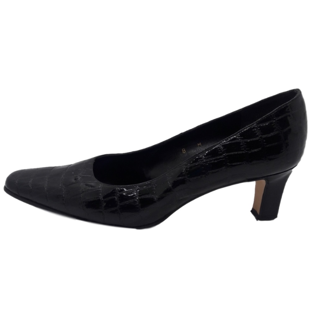 Vintage Etienne Aigner Croc Print Square toe Heels